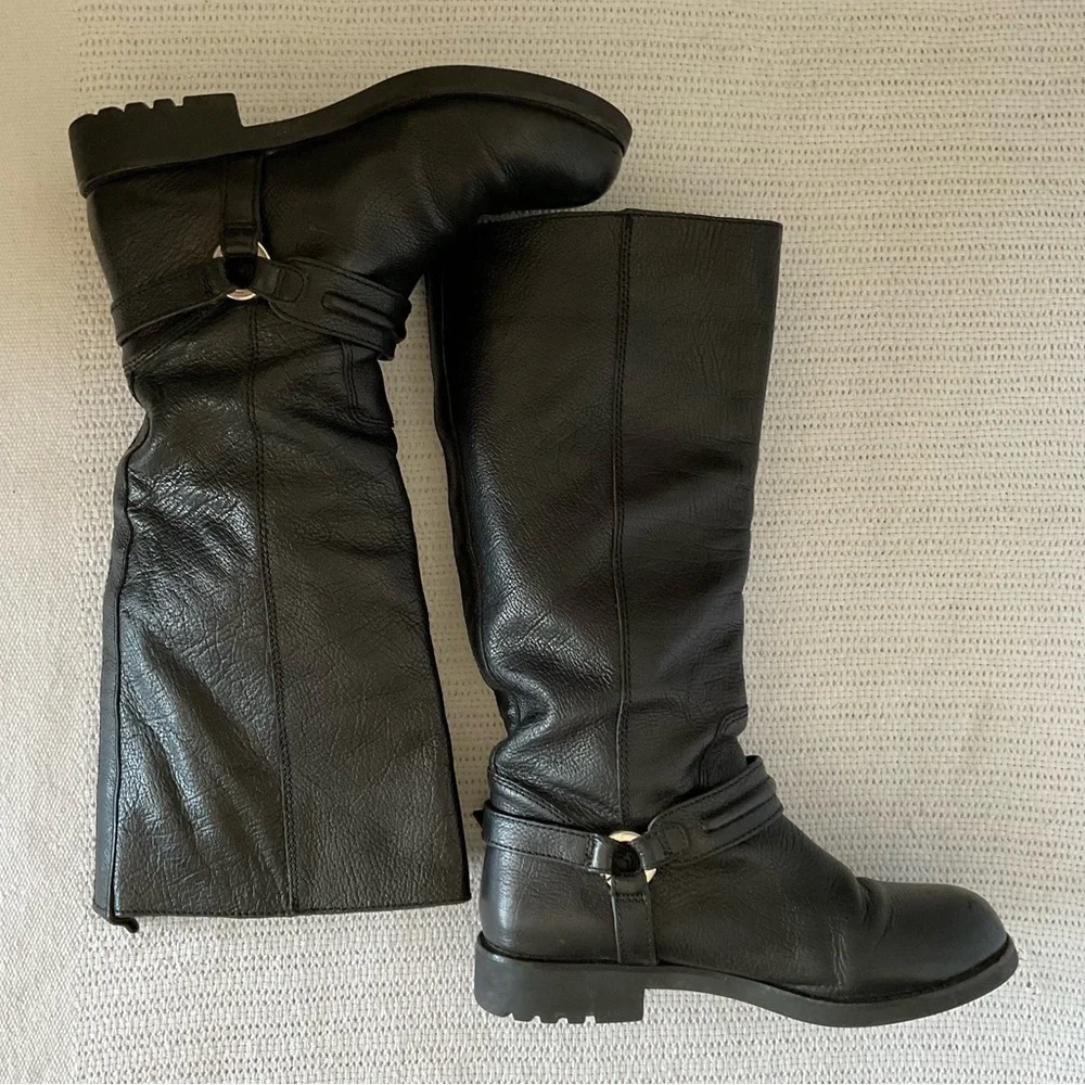 Coach Black Combat Moto Boots with Silver Accents - Picture 8 of 12